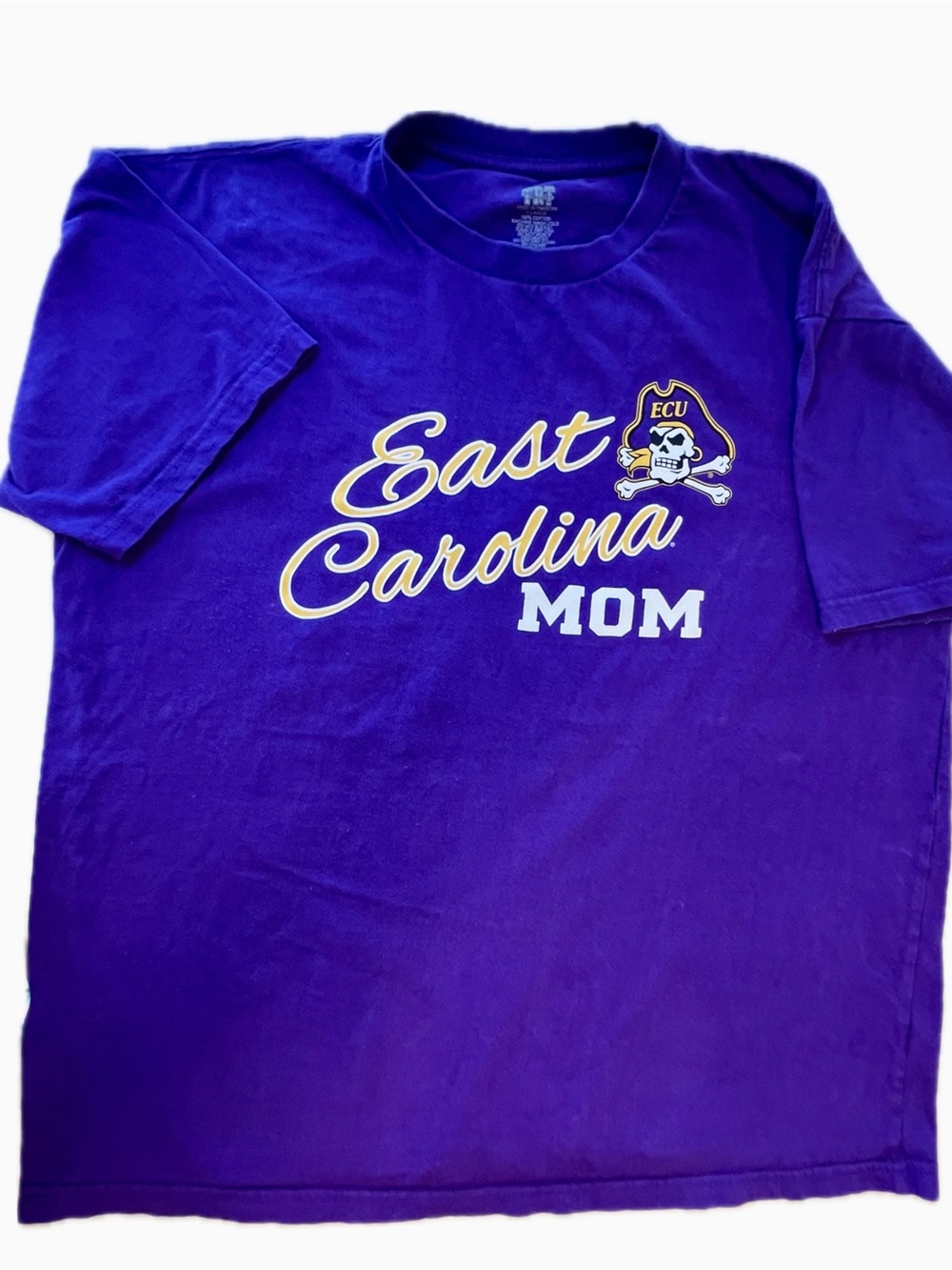 East Carolina MOM Short Sleeve Tee in Purple, XL